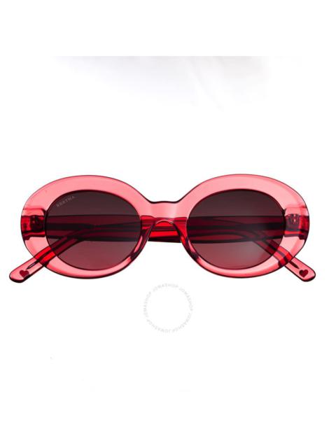 Other Designers Bertha Ladies Red Oval Sunglasses BRSIT102-3