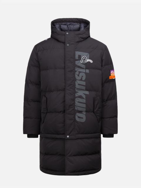 EVISU Logo Print Convertible Longline Down Parka