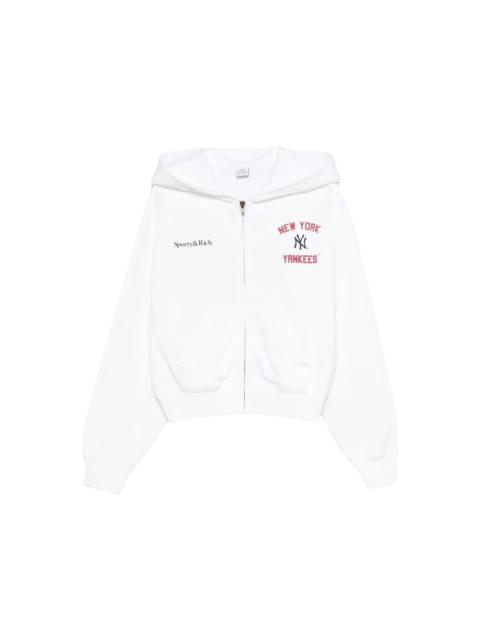 Sporty & Rich Homerun Cropped Zip Hoodie