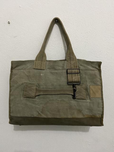 Designer - Yves Andrieux Military Fabric Dirty Distressed Tote