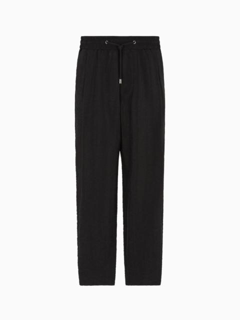 GIORGIO ARMANI JACQUARD CUPRO FLAT-FRONT TROUSERS