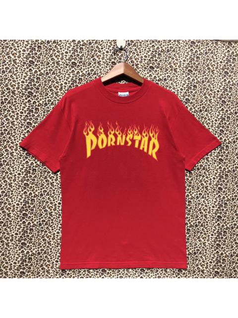 Other Designers 🔥Rare🔥90s Vintage Pornstar Thrasher Flames Shirt Skateboard