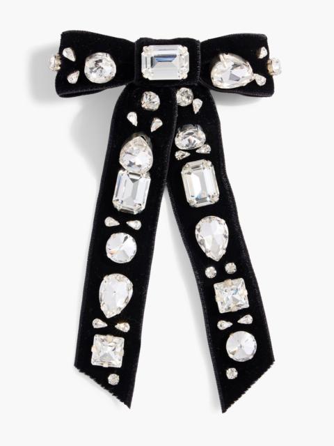 Jennifer Behr Lucia velvet and crystal bow hair clip