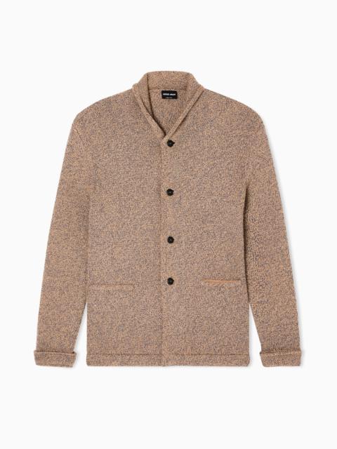 GIORGIO ARMANI CARDIGAN JACKET IN KNIT CASHMERE AND COTTON