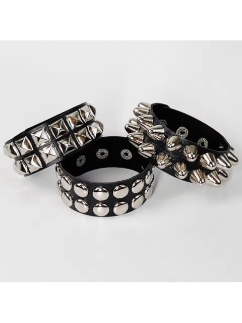 Other Designers Other - 3 Pieces Rivet Punk Bracelet