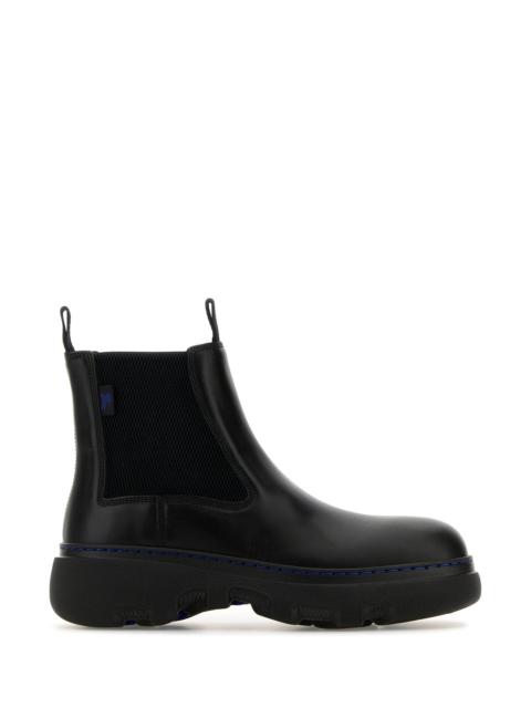 Burberry Black leather ankle boots
