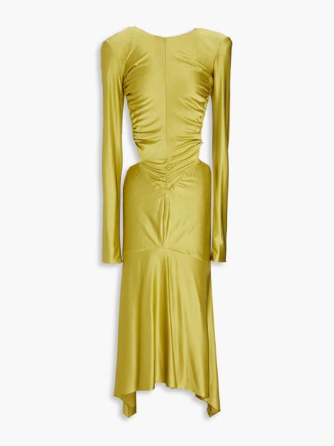ALEXANDRE VAUTHIER Open-back crystal-embellished stretch-jersey midi dress