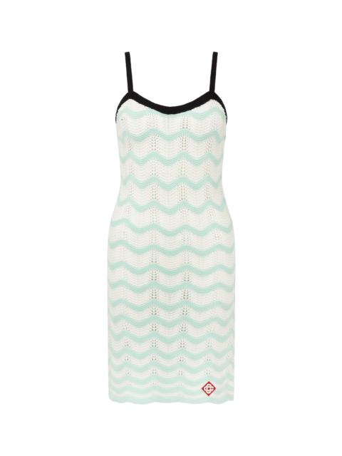 CASABLANCA Cotton Wave Crochet Mini Dress