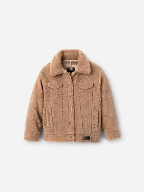 UGG ® Women's Frankie Sherpa Trucker Jacket Fleece/Recycled Materials in Brown/
