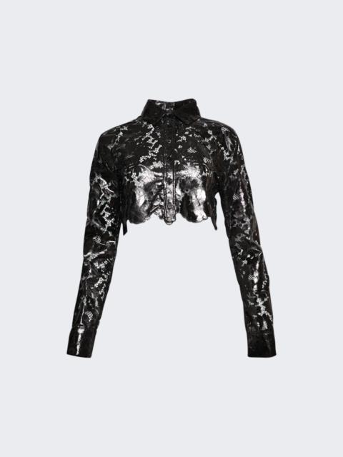 COPERNI Lace Cropped Shirt Chocolate Brown