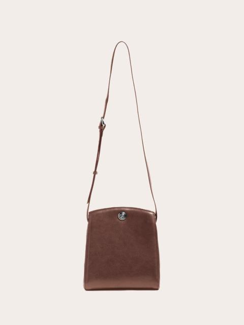Liffner PUSHLOCK CROSSBODY BAG DARK BROWN
