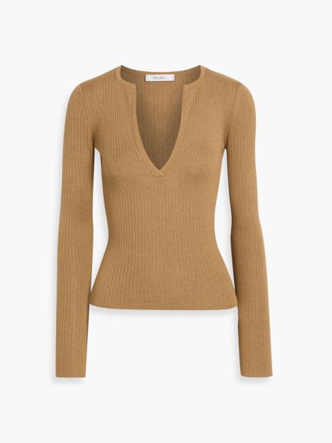 Max Mara Trikot ribbed silk and cashmere-blend sweater