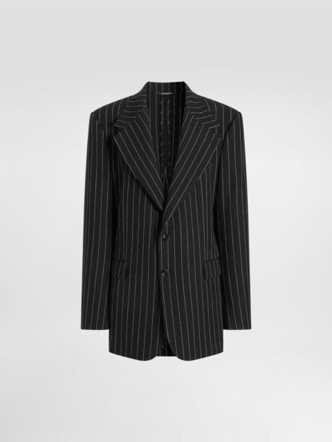 Dolce & Gabbana Sicilia single-breasted pinstripe jacket in wool and linen