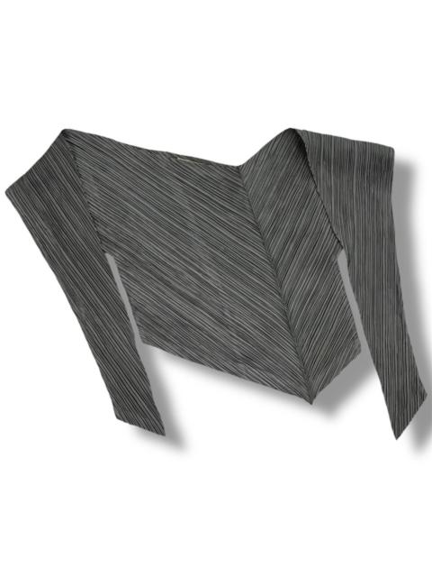 Issey Miyake Pleated Asymmetrical Cut Cropped Top