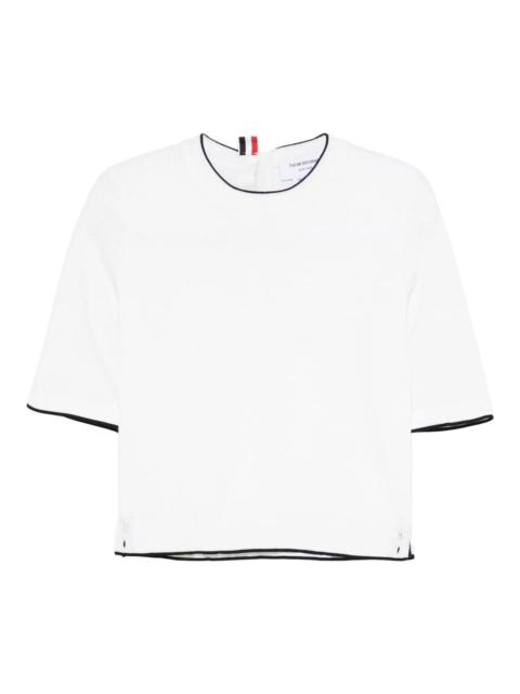 Thom Browne Textured Stitch Short Sleeve Tee Women
