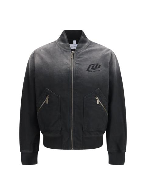 Off-White Off-white Washed Denim Bomber Jacket