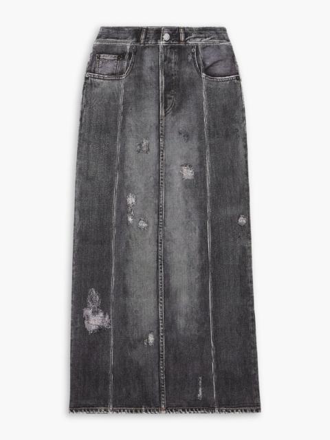 Acne Studios Denim effect-print stretch-cotton jersey midi skirt