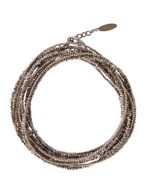 Brunello Cucinelli Brunello Cucinelli Women Metallic Bracelet With Layered Design And Monile In Metal For Women