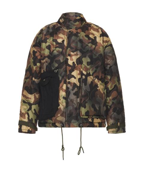 Multi-Pocket Camouflage Quilted Jumper