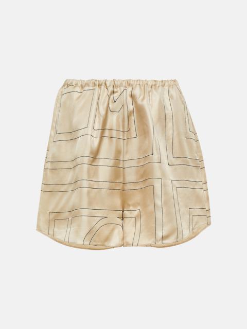 Totême Logo silk shorts
