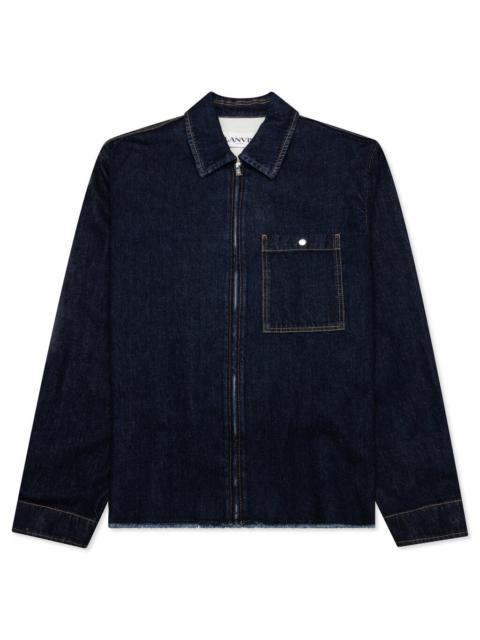 Lanvin ZIPPED DENIM SHIRT - NAVY BLUE
