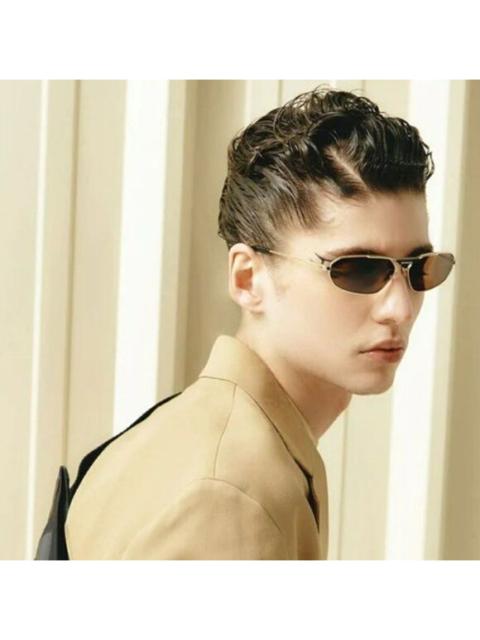 BALENCIAGA NEW Balenciaga BB0245S 003 Gold Brown Geometric Unisex Sunglasses BB 0245S