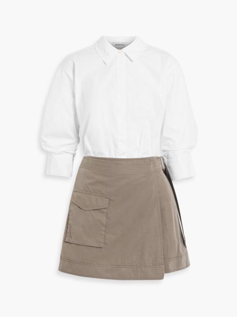 SIMKHAI Fraser cotton and TENCEL™-blend poplin and twill mini shirt dress