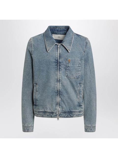 AMI Paris Ami Paris Denim Zip-Up Ami De Coeur Jacket Men