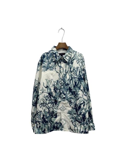 Louis Vuitton Louis Vuitton (LV) Blue and White Printed Shirt