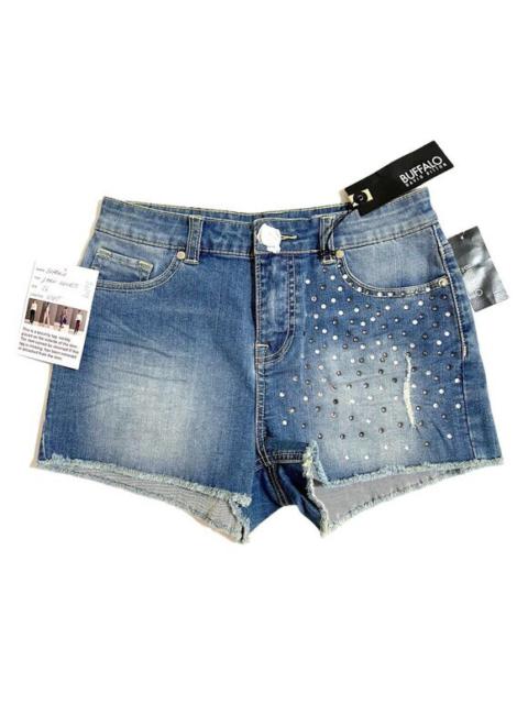 Buffalo David Bitton Panama Cut Off Denim Jean Shorts Embellished SZ 26 NWT