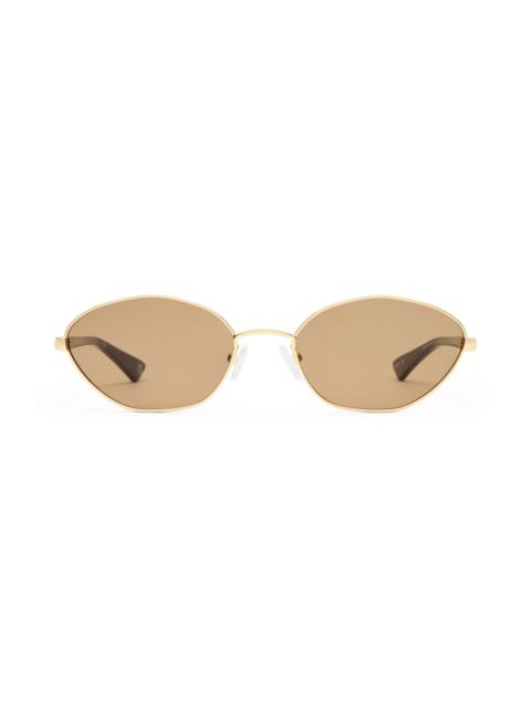Le Specs Le Specs Le Bebe 58mm Oval Sunglasse in Gold /Brown Mono at Nordstrom