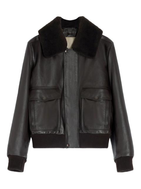 Lemaire sheepskin-collar leather jacket