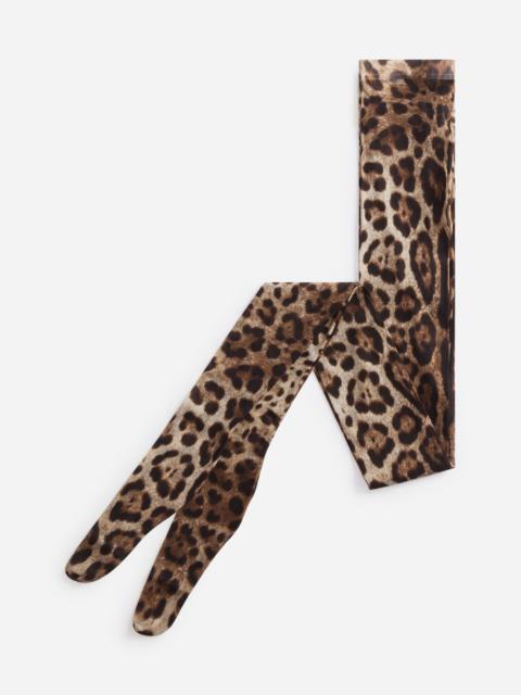Dolce & Gabbana Leopard-print tulle tights