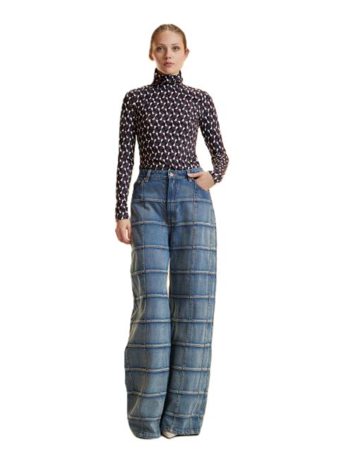 CYNTHIA ROWLEY Cynthia Rowley Turtle Neck Lycra Top in Geo Multi at Nordstrom