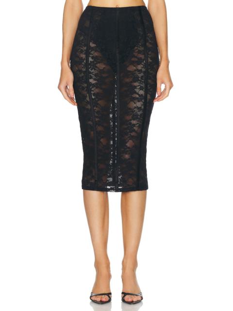 Fleur du Mal Le Stretch Lace Pencil Skirt