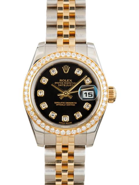 Ladies Rolex Datejust 179383 Black Diamond Dial