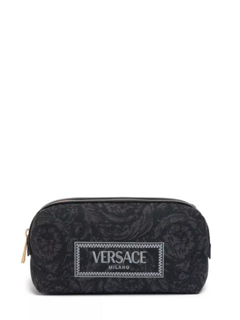 VERSACE VERSACE Barocco Black Jacquard Toiletry Bag New & Authentic