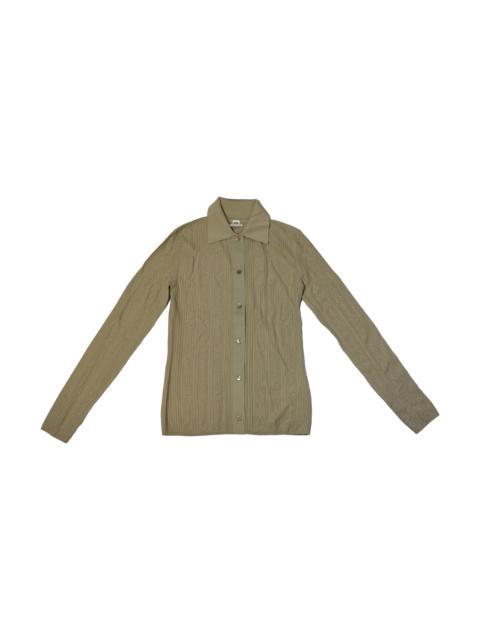 Hermès Hermes Chain Pattern Semi Wool Sweater Khaki
