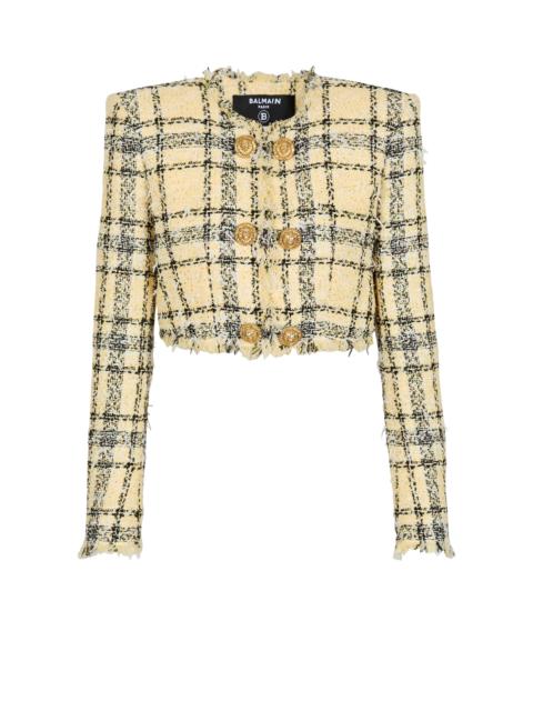 Balmain Cropped jacket in glitter tweed