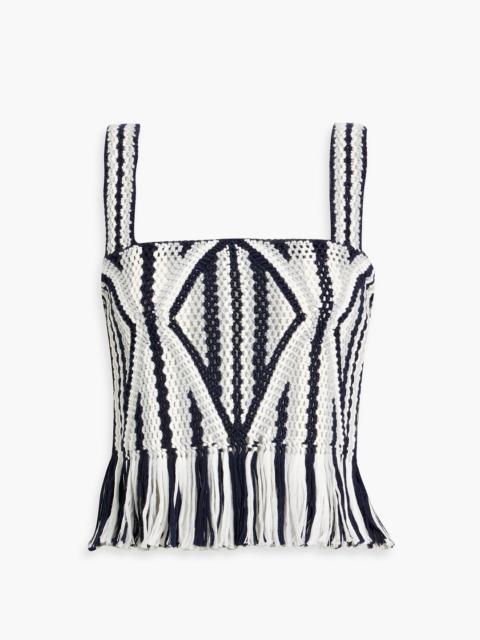 GABRIELA HEARST Amalia fringed crocheted wool top