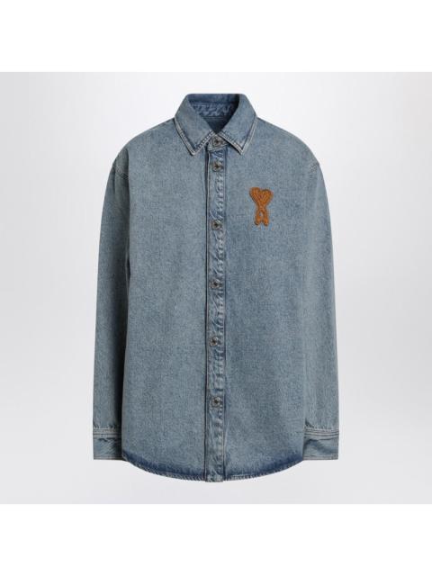 AMI Paris Ami Paris Ami De Coeur Indigo Used-Effect Denim Shirt Women