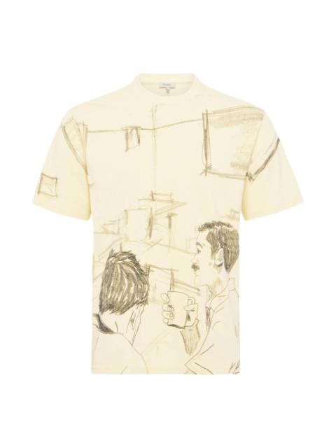 JW Anderson Cafe Scene Allover Print T-Shirt