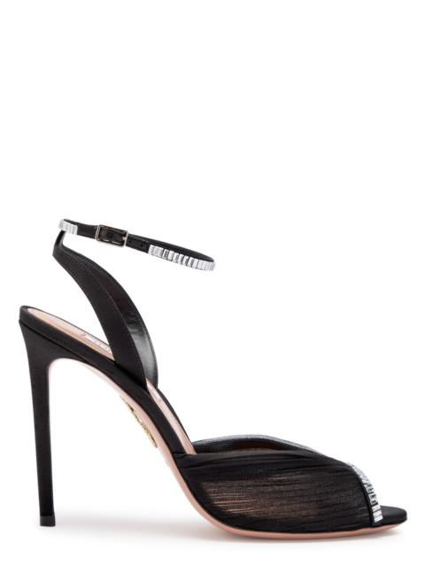 AQUAZZURA Aquazzura Be Mine 105 Crystal-embellished Faille Sandals