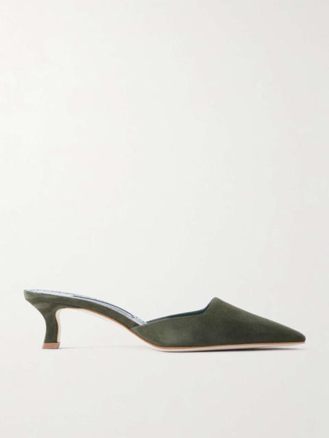 Moiramu 50 suede mules Army green