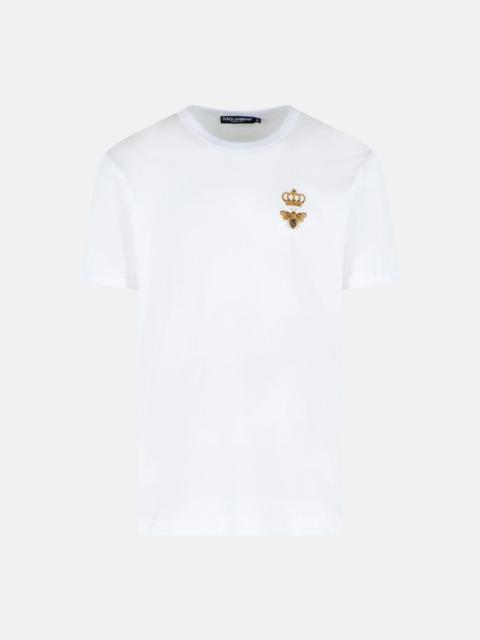 Dolce & Gabbana WHITE VISCOSE BLEND T-SHIRT