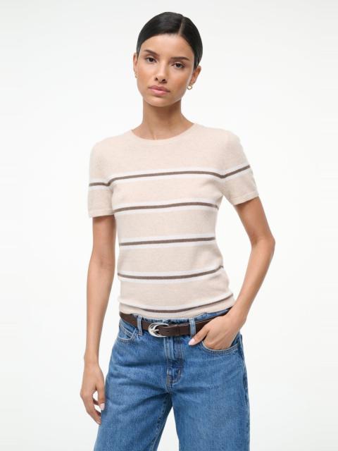 STAUD STAUD EASY CASHMERE TEE WHISPER STRIPE