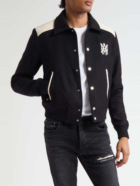 AMIRI AMIRI MA Mixed Media Band Jacket in Black at Nordstrom
