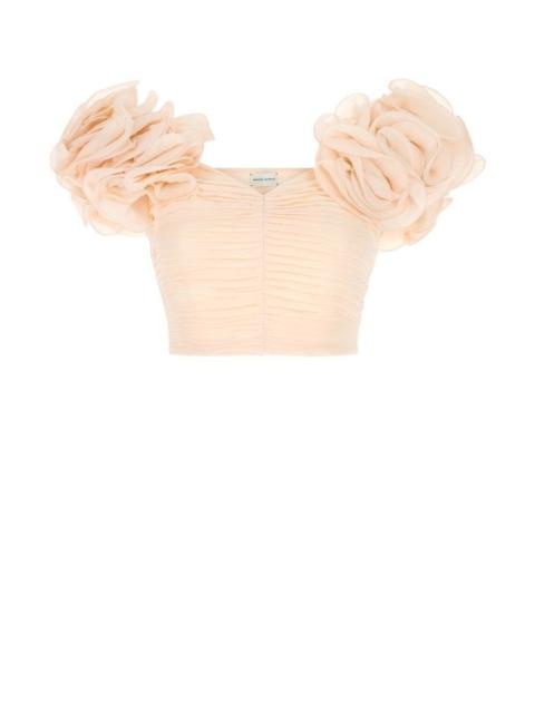 MAGDA BUTRYM Magda Butrym Woman Light Pink Crepe Top