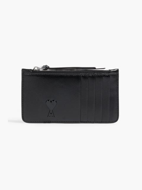 AMI Paris Embellished leather cardholder