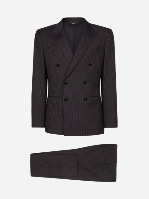 Pinstripe double-breasted Martini-fit suit